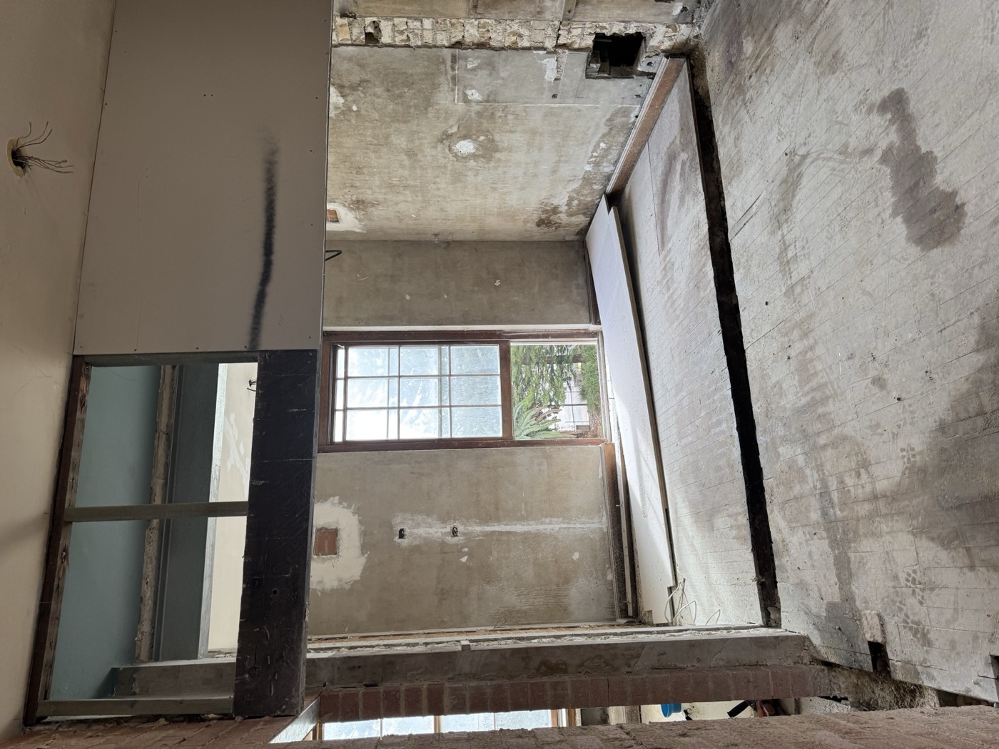New steel beam installed during a building restoration