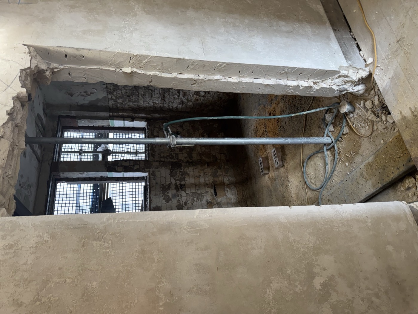 Opening cut through masonry