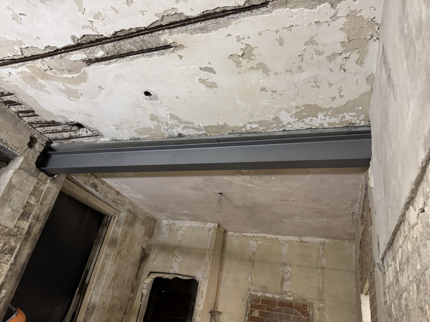 Brickwork made good around new steel