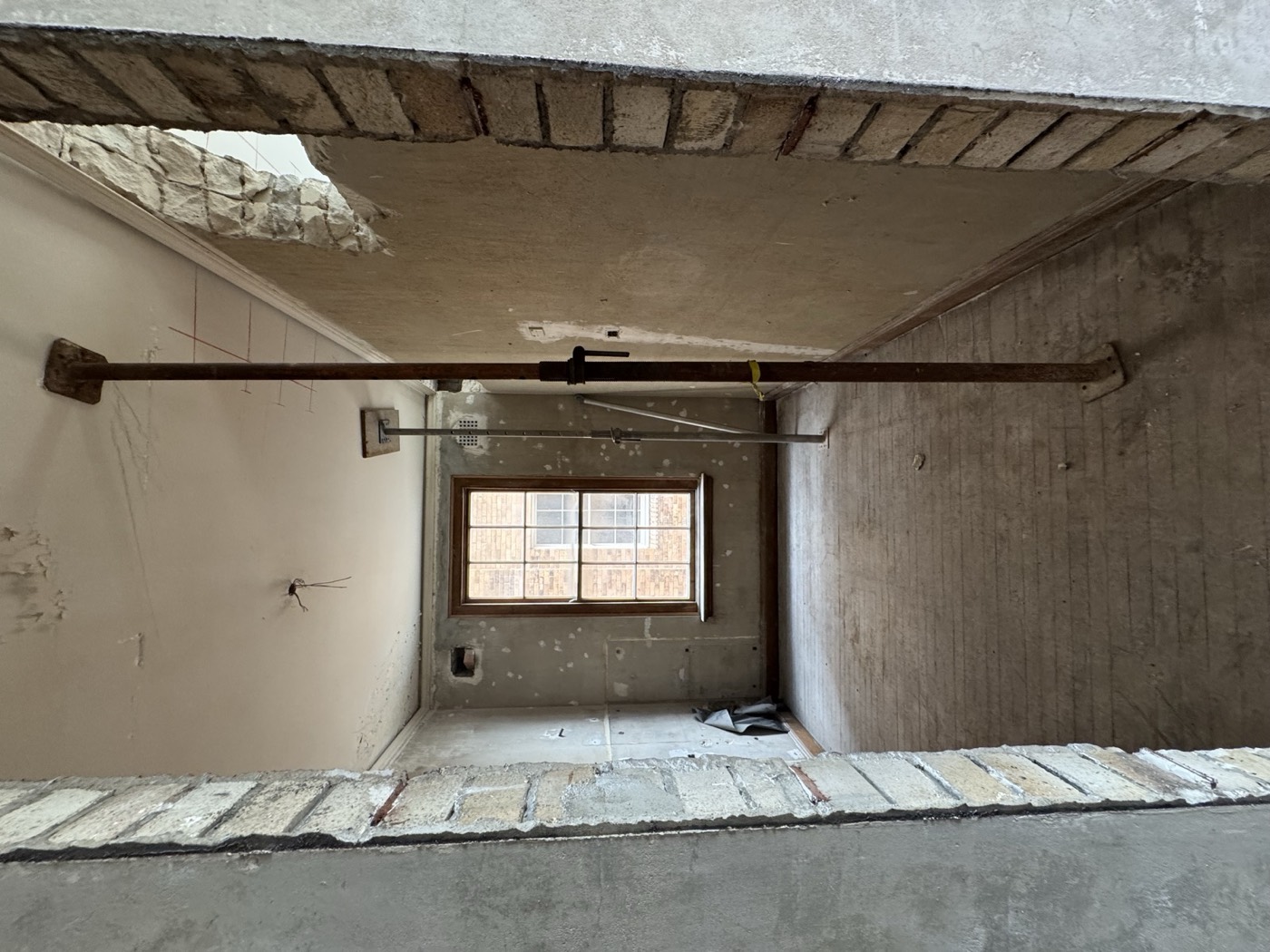 Floor propped for structural works