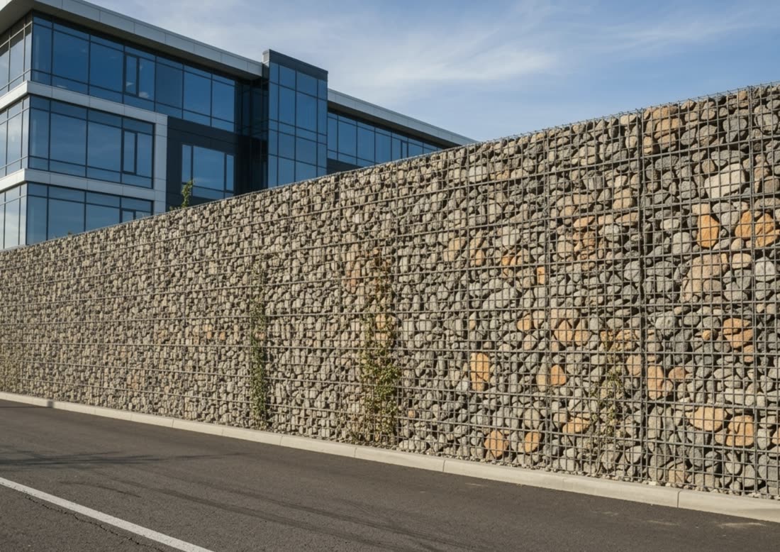 Commercial gabion wall, Alexandria