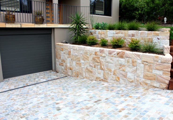 Sandstone wall and driveway, Randwick