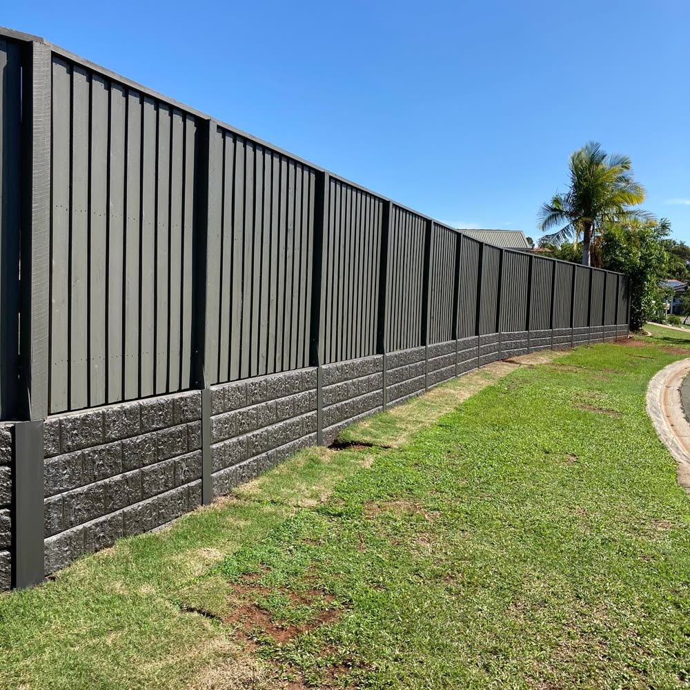 Sleeper wall with boundary fence, Sydney